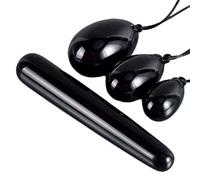 Conjunto de masajeador de cuarzo rosa natural, 3 piezas de huevo de piedra de jade Yoni Masaje con huevos de piedra Masaje de masaje de 1 piezas para entrenar los músculos pélvicos Ejercicio de Kegel,C