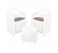 Conjunto de mesa con 2 sillones ipae progarden luna sluc06bg blanco jardín (3 piezas)