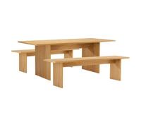 Conjunto de mesa de 180 cm y 2 bancos de estilo escandinavo alma