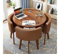Conjunto de Mesa de Comedor Redonda Moderna para 4 Personas Mesa Ahorradora de Espacio para Cocina u Oficina Superficie Ideal para Comedor Apartamento Pequeño Sala de Reuniones A20 31.5inch/80cm