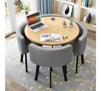 Conjunto de Mesa de Comedor Redonda Moderna para 4 Personas Mesa Ahorradora de Espacio para Cocina u Oficina Superficie Ideal para Comedor Apartamento Pequeño Sala de Reuniones A26 31.5inch/80cm