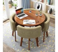 Conjunto de Mesa de Comedor Redonda Moderna para 4 Personas Mesa Ahorradora de Espacio para Cocina u Oficina Superficie Ideal para Comedor Apartamento Pequeño Sala de Reuniones A14 31.5inch/80cm