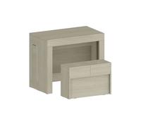 Conjunto de mesa e cadeiras com efeito madeira