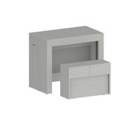 Conjunto de mesa e cadeiras com efeito madeira