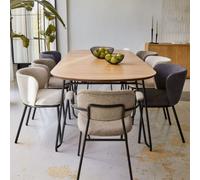 Conjunto de mesa extensible Novac Ø 120 + sillas Ciselia