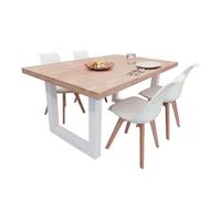 Conjunto de mesa fija + 4 sillas bristo en varios colores