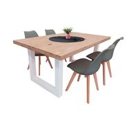 Conjunto de mesa fija + 4 sillas bristo en varios colores