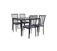 Conjunto de mesa fija con 4 sillas berry negro - conforama