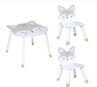 Conjunto de mesa suave y 2 sillas Douceur zorro Atmosphera