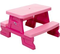 Conjunto de mesa y banco de jardín para niños (rosa)