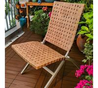 Conjunto de mesa y sillas de mimbre para exteriores, sillas Adirondack plegables, sillas de mimbre marrón oscuro y mesa de piedra sinterizada negra y dorada para cafetería(Chair)