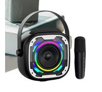 Conjunto de micrófono y altavoz, altavoz portátil con micrófono | Micrófono de fiesta con altavoz | Boombox al aire libre, subwoofer pequeño de mano, dispositivos de canto para todos los teléfonos int