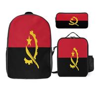 Conjunto De Mochila 3 Piezas Angola Bandera Nacional Mochilas Para Portátil Bolso Trabajo Empresarial Ligera E Impermeable Regalo Para Hombres Y Mujeres Apta Portátiles De 17 Pulgadas