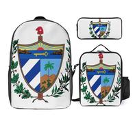 Conjunto De Mochila 3 Piezas República De Cuba Emblema Nacional Escolares Mujeres Escolar Viaje Informal Portátil 17 Pulgadas Chicas Adolescentes Resistente Agua Ligera Hombres Universidad