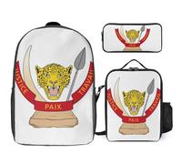 Conjunto De Mochila 3 Piezas República Democrática Del Congo Emblema Nacional Escolares Mujeres Escolar Viaje Informal Portátil 17 Pulgadas Chicas Adolescentes Resistente Ligera Hombres Universidad