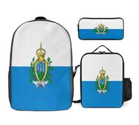 Conjunto De Mochila 3 Piezas San Marino Bandera Nacional Mochilas Para Niñas Con Lonchera Ligeras Para Primaria Y Secundaria Viaje