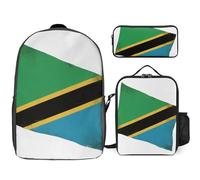 Conjunto De Mochila 3 Piezas Tanzania Bandera Nacional Mochilas Para Portátil Bolso Trabajo Empresarial Ligera E Impermeable Regalo Para Hombres Y Mujeres Apta Portátiles De 17 Pulgadas