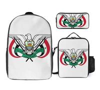Conjunto De Mochila 3 Piezas Yemen Árabe Emblema Nacional Mochilas Escolares De Moda Para Niñas Mochila Informal Con Portátil Para Mujeres Viaje
