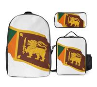 Conjunto De Mochila Escolar Con Sri Lanka Bandera Nacional Impresa Lonchera Y Estuche 3 Piezas Mochilas Escolares Para Adolescentes Niñas Niños Primaria Secundaria Resistente Agua Ligera Viaje