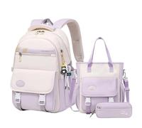 Conjunto de mochila: mochila escolar, linda mochia con estuche para bolígrafos, de viaje impermeable | Mochia multiusos para niños, niñas, niños, preescolar, viajes diarios, viajes de acampada
