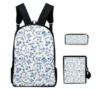 Conjunto de mochila para niños, diseño de patrón impreso para niñas, ajustable Rucksack, Pencil Holder, Lunchbox Carrier, ideal para escuela, viajes, hiking, y exploración al aire libre, estilo 2, Se