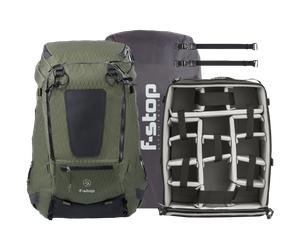 Conjunto de mochila Tilopa en tejido DuraDiamond® de f-stop, 50 litros, verde ciprés