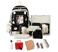 Conjunto De Mochilas - Conjunto De Mochilas Para Adultos | Mochila De Estudiante De Tamaño Mediano De Gran Capacidad De 5 Piezas, Mochila Para Mujeres Con Bolso De Hombro, Bolsas De Lápiz,