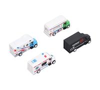Conjunto de Modelos de Camiones de la Ciudad, Delicada 4pcs Puertas Abiertas Que Regresan el Juego de Juguetes de Camiones de la Ciudad para Viajar (Type C)