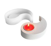 Conjunto De Moldes Yin Y Yang - Candelador De Silicona, Cement Vessel Craft | Molde De Resina Epoxi Para Hacer Candelabros De Aromaterapia Tai Chi Diseño Para Manualidades Perfumadas Con Proyect