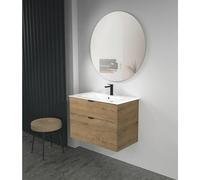 Conjunto de mueble de baño Triana 2C (Ancho total del mueble de baño: 80 cm, Roble)
