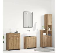 Conjunto de Muebles de Baño de 4 Piezas, Madera de Ingeniería, Diseño Funcional, Armario Baños, Mueble Auxiliar Baño, Cajoneras Baños, Para Baño y Vestidor, Color Roble Artisan, 60 x 33 x 60 cm