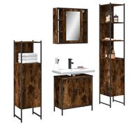 Conjunto de Muebles de Baño de 4 Piezas, Madera de Roble Ahumado, Armario Baños, Mueble Auxiliar Baño, Cajoneras Baños, Diseño Elegante, Requiere Montaje, Para Bañoss y Dormitorio, 60 x 30 x 60 cm