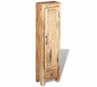 Conjunto de muebles de baño de madera de mango con espejo y 2 armarios | Madera de mango macizo, fijaciones de pared incluidas, armarios de 120 cm y 160 cm, fregadero integrado, baño vintage