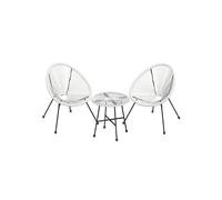 Conjunto de Muebles de Jardín 3 Piezas Blanco