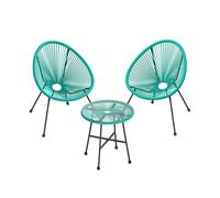 Conjunto de Muebles de Jardín 3 Piezas Turquesa