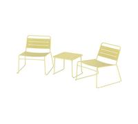 Conjunto de muebles de jardín andria 3 piezas - amarillo vainilla [casa.pro]