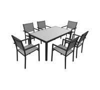 Conjunto de muebles de jardín bergamo 6 plazas textileno y aluminio