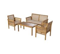 Conjunto de muebles de jardín candela 4 piezas acacia - efecto madera/beige [casa.pro]