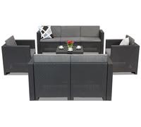 Conjunto de muebles de jardín Colorado Coffee Box 7 antracita Bica de technorattan
