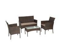 Conjunto de muebles de jardín córdoba 4 pl. resina trenzada, cojines