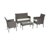 Conjunto de muebles de jardín córdoba 4 pl. resina trenzada, cojines