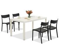 Conjunto de muebles de jardín King/Provence blanco y antracita para 4 personas Bica