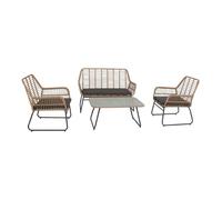 Conjunto de muebles de jardín maré 4 pl. resina trenzada, cojines