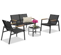 Conjunto de muebles de jardín Moreno Garden Point negro