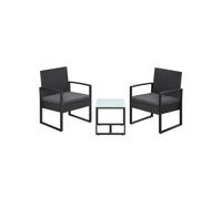 Conjunto de Muebles de Jardín Ratán PE Marrón y Gris
