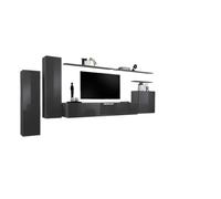 Conjunto de Muebles de Sala de Estar colección Switch I diseño, Color Gris Brillante.