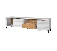 Miroytengo Conjunto de Muebles de Salón Comedor Tokio Estilo Nórdico en Color Blanco Albo y Roble Rayado (Aparador + Mesa de Centro + Mueble de TV)