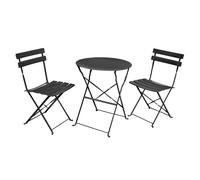 Conjunto de muebles para balcón orion mesa redonda y 2 sillas en elegante negro