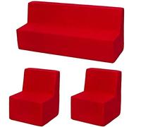 Conjunto de muebles para ninos: 2x sillón+sofá relajante (color: rouge)