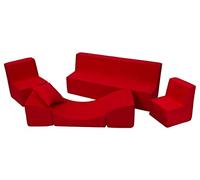 Conjunto de muebles para ninos: 2x sillón+sofá+sofá cama relajante (color: rouge)